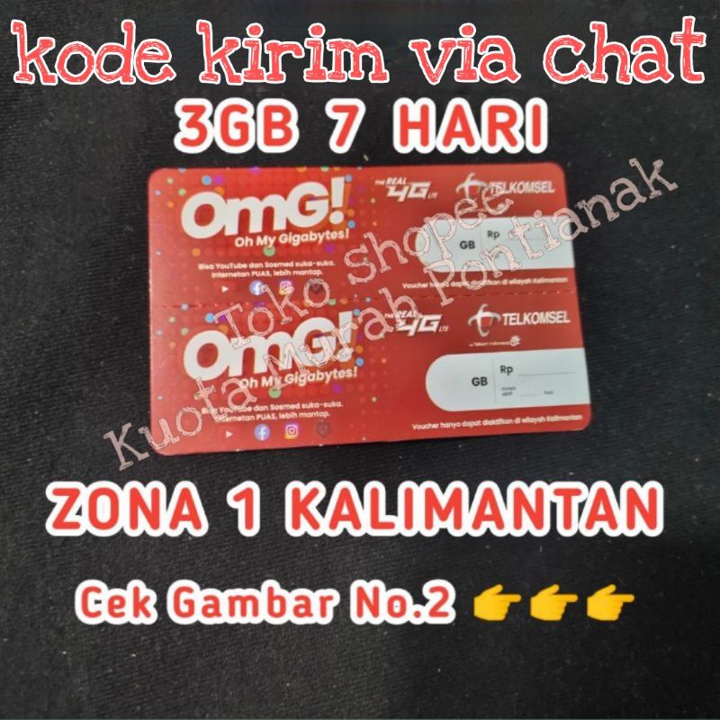 [ kode kirim via chat ] Telkomsel Voucher Omg 3gb 3 gb Kuota Vocer data