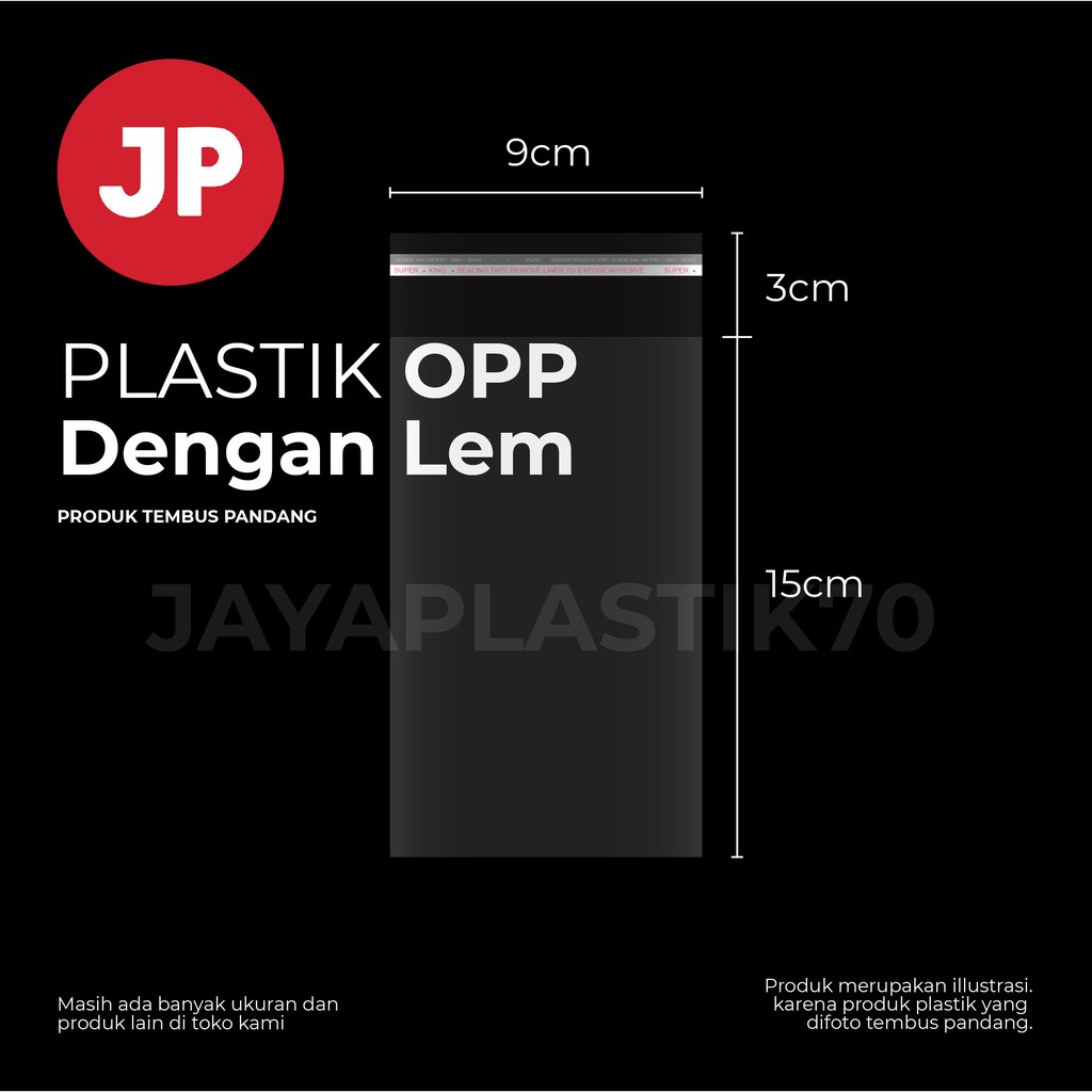 Plastik OPP LEM Ukuran 9x15cm +3cm(LEM) 100pcs/Pack opp roti , souvenir , aksesoris