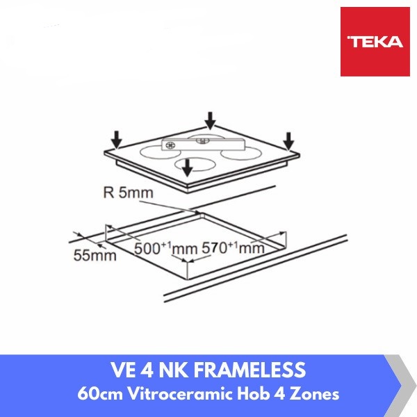 Vitro Ceramic Hob Teka VE 4 NK Frameles Free Ongkir Area Jabodetabek