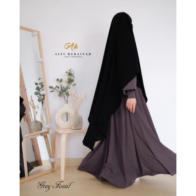 French khimar sakura jetblack by Alfi Huraiyah