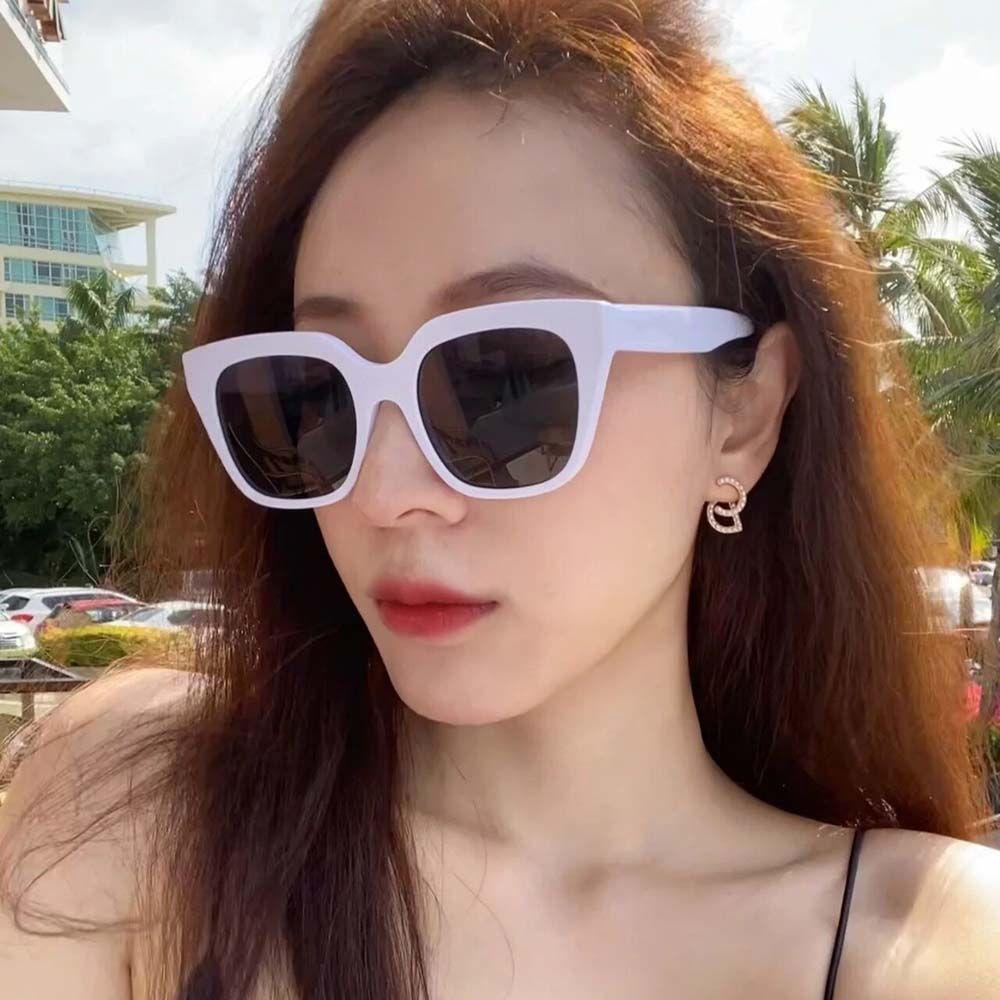 Mxbeauty Kacamata Hitam Persegi Kepribadian Punk Hip Pop Anti UV Bingkai Besar UV400 Klasik Gaya Korea Sunglasses