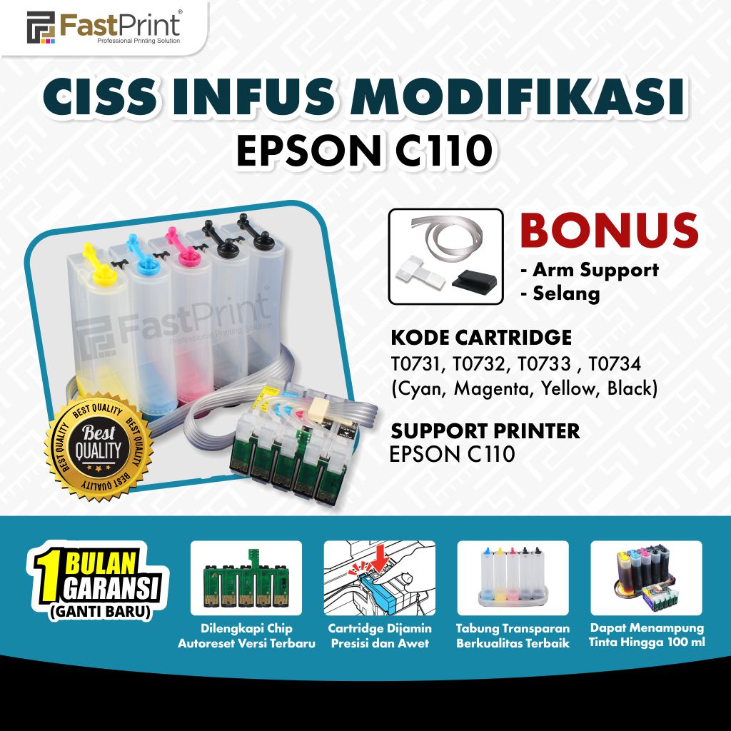 Fast Print CISS Infus Modifikasi Epson C110 Kosongan