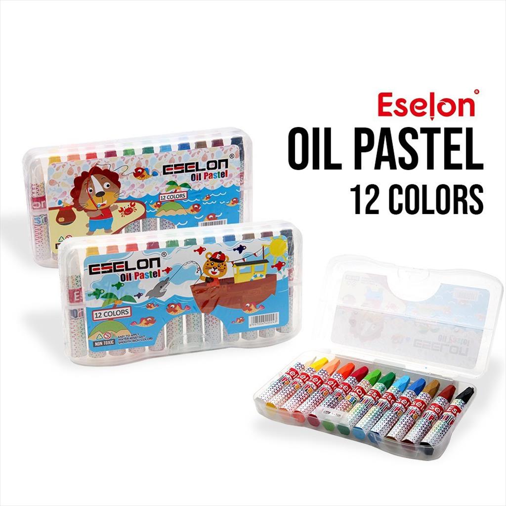 LS 745 - Crayon MINI ESELON 12warna / Oil Pastel / Crayon Eselon 12 colors