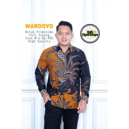 Batik Pria Terbaru Kemeja Batik Lengan Panjang Warna Orange Batik Pendek Warna Orange Batik Solo