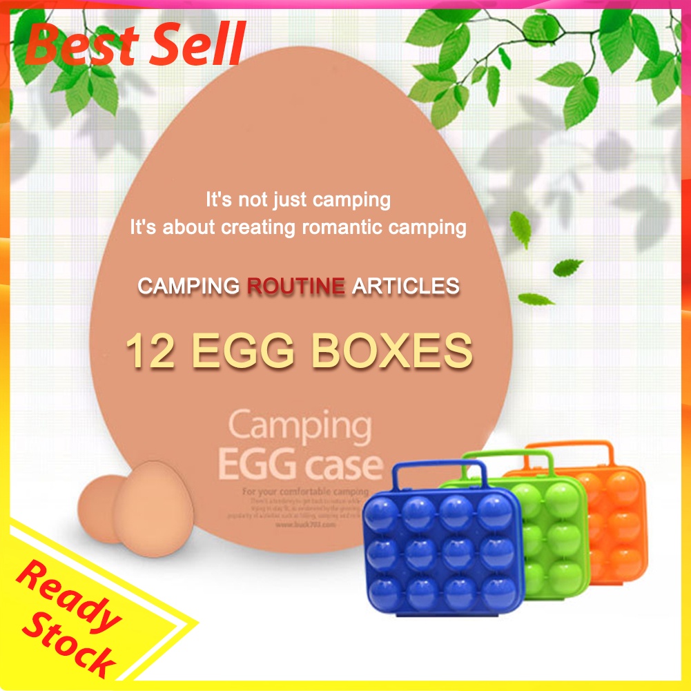 12 Grid Egg Storage Box Holder Outdoor Camping Eggs Case Kitchen Organizer