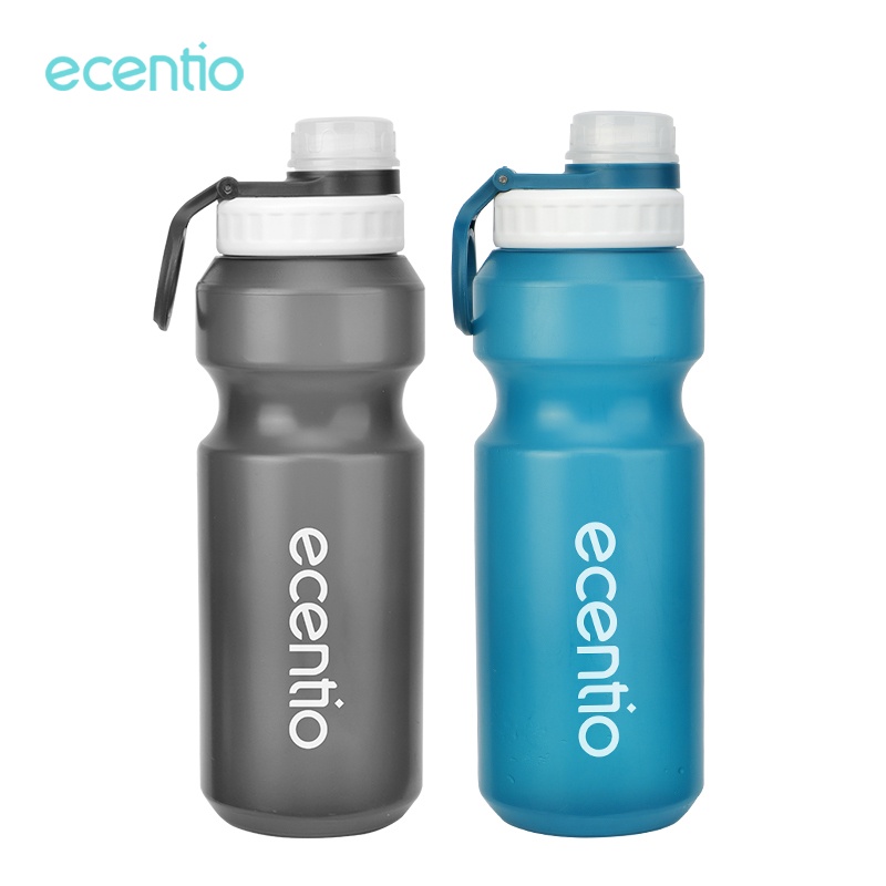 ecentio &amp; FOODI Portable Botol Air Minum/750ml Water Bottle Plastik Gym/unik dan lucu sport bottle Warna Warni Botol dengan tutup ring kecil FREE BPA Pink/hitam/Biru