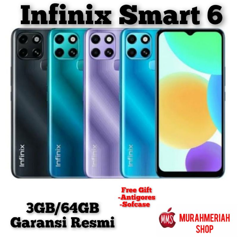 infinix smart 6 nfc  2 32gb   3 64gb  garansi resmi