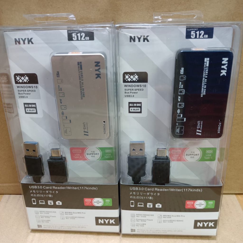 NYK Card Reader 6 SLOT USB 3.0 V3-09 Super Speed