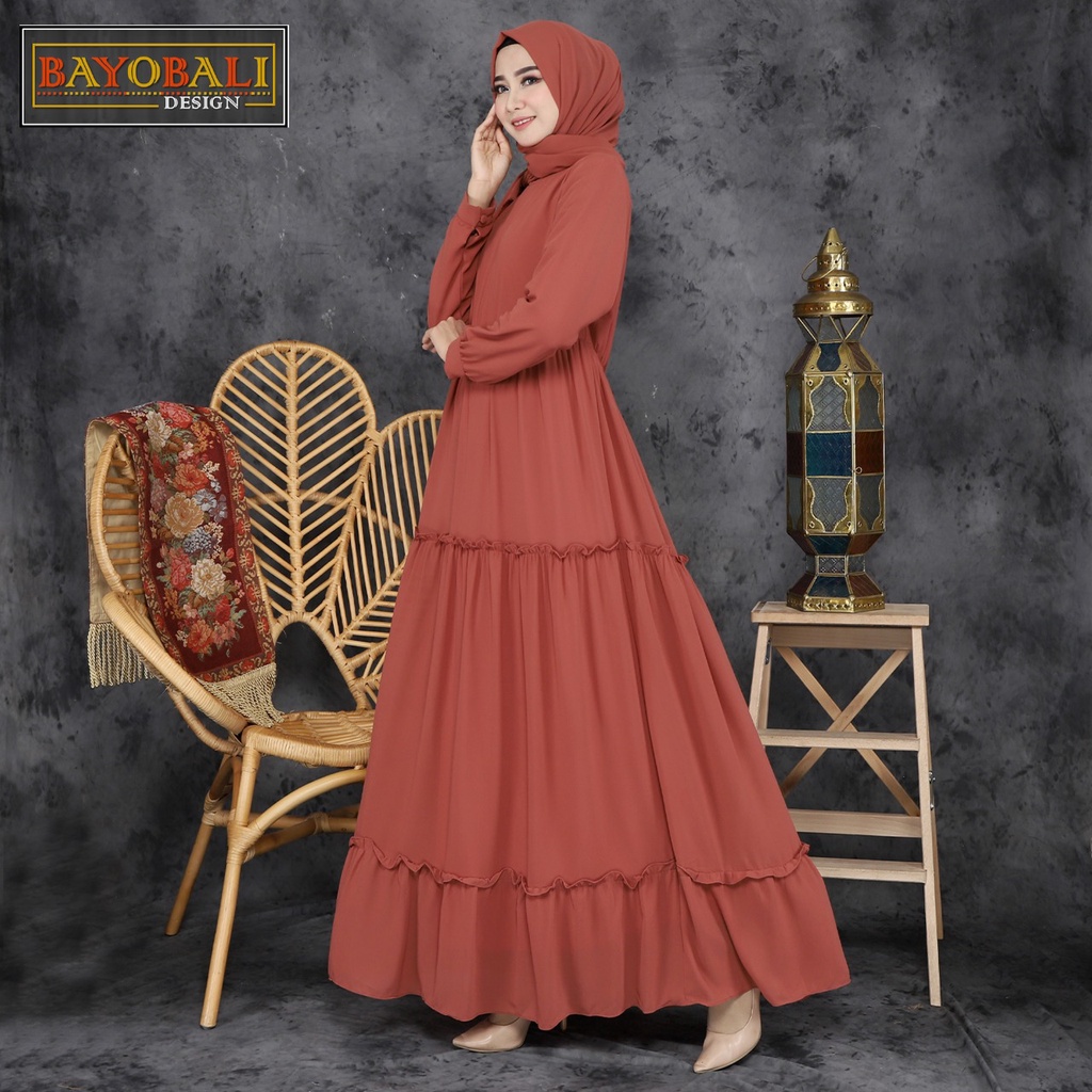 Baju Gamis Wanita Terbaru -Gamis Ceruty -Gamis Polos -Syari Jumbo - Fashion Muslim Wanita- Seragaman-Rose