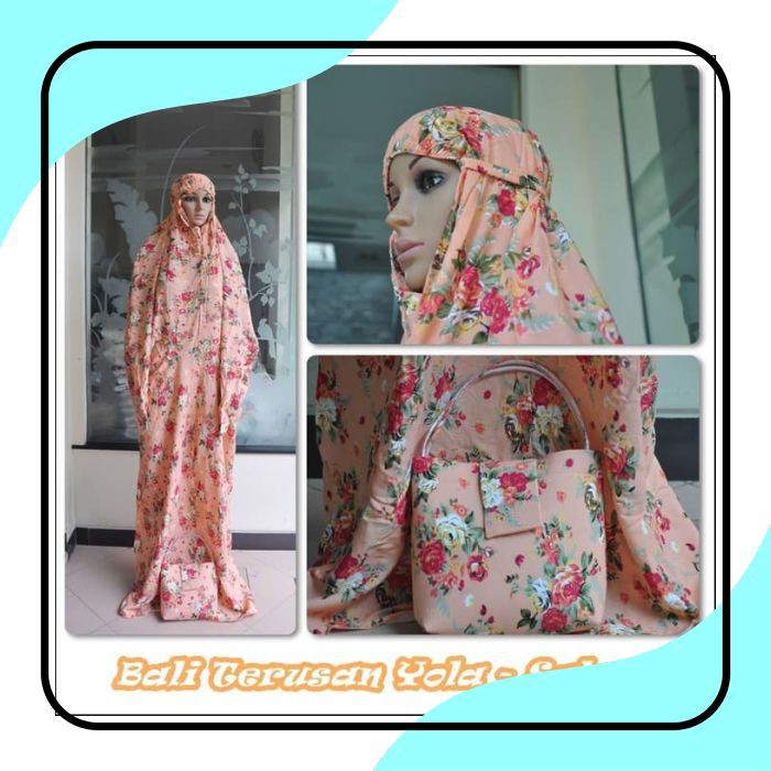 TERLARIS RAMADHAN / MUKENA BALI RAYON DEWASA TERUSAN BUNGA YOLA SALEM / Traveling / JUMBO