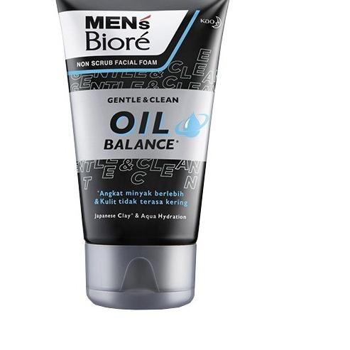 ☇ Biore Mens Gentle & Clean Oil Balance Facial Foam 100g ➣