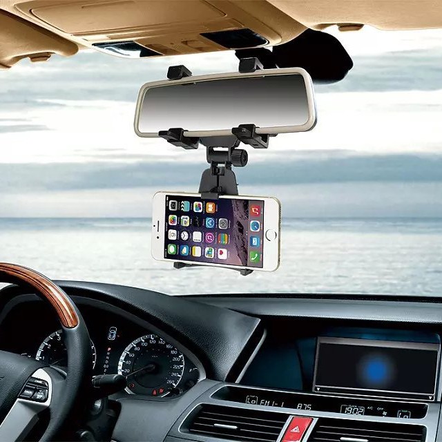 Car Holder HP di Kaca Spion Tengah Mobil Rear Mirror Smartphone Mount Car Holder Handphone Holder