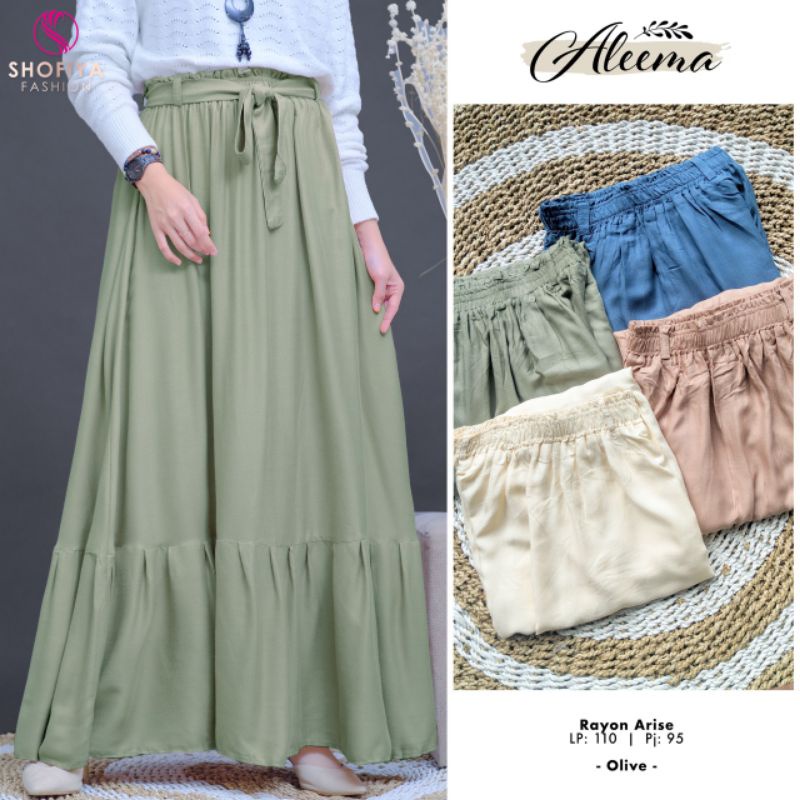 Rok bahan rayon ALEEMA rok panjang by SHOFIYA