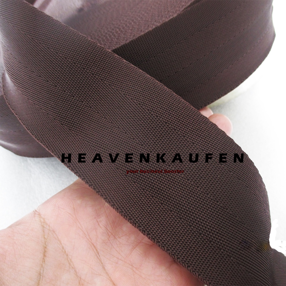 Webbing Lebar 5 cm Warna Coklat Motif Seatbelt Untuk Webbing Tas Dll