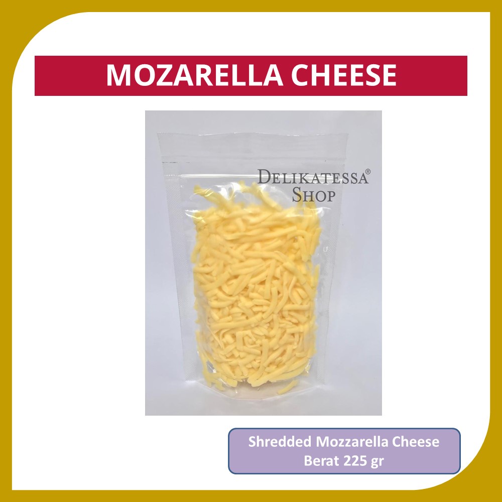 

SHREDED MOZARELLA CHEESE 225 gr KEJU MOZARELA PARUT