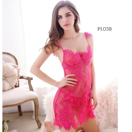 [BEST SELLER] BAJU TIDUR SEKSI LINGERIE SEXY BAJU TIDUR TRANSPARAN FUSCHIA PL03B