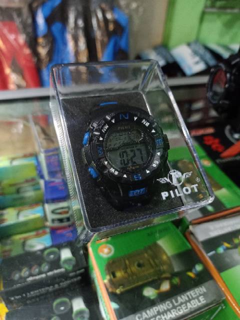 Jam tangan outdoor pilot water resist digital