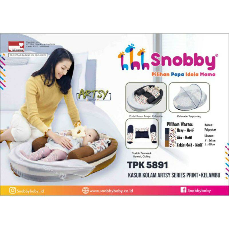 ☘️Bebikita☘️ Kasur Bayi / KASUR KOLAM SNOBBY ARTSY SERIES PRINT+KELAMBU/TPK 5891 KASUR SNOBBY