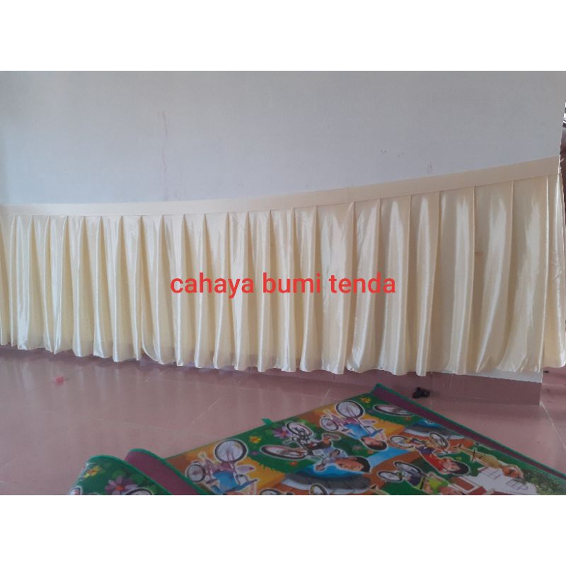 skirting meja ukuran panjang 5 mtr tinggi 75cm