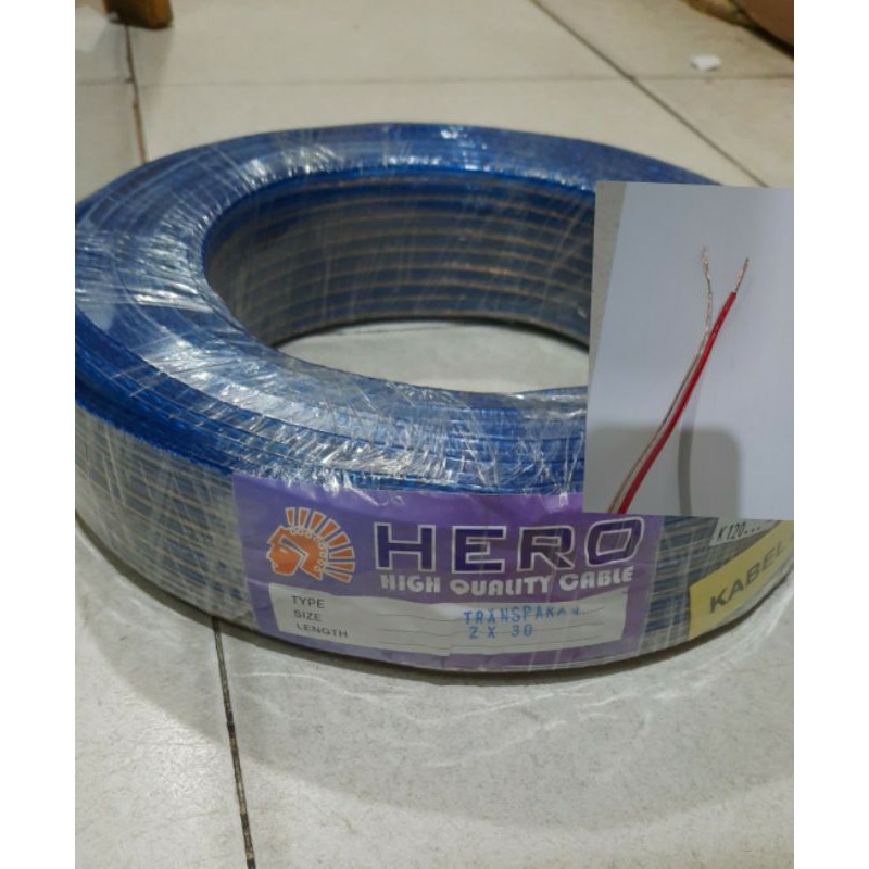 kabel listrik transparan 2x30 kabel meteran