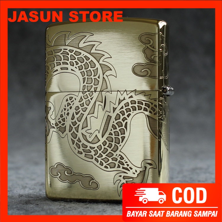 Korek Api Zippo Premium Gold Motif Naga