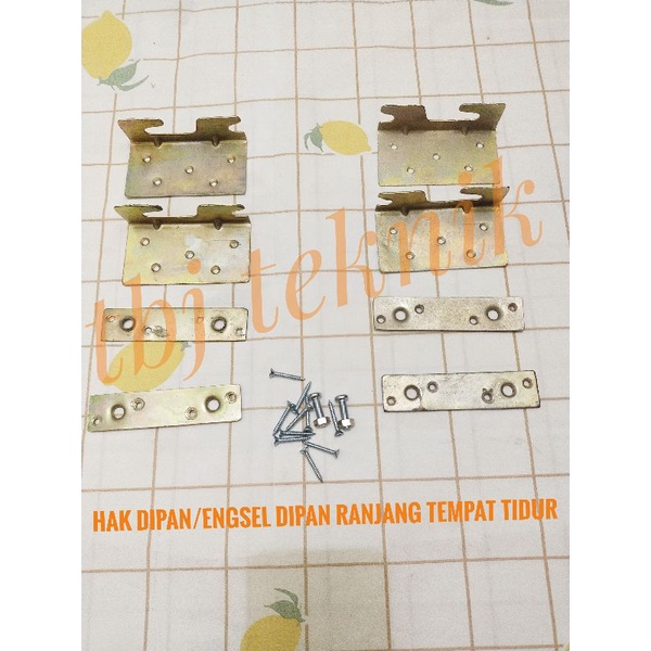 hak dipan/engsel dipan ranjang tempat tidur set baut pengunci