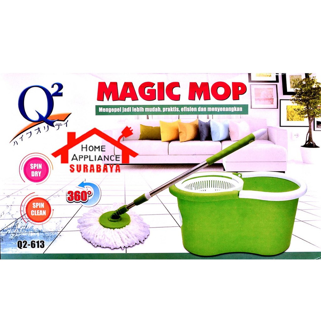 Alat Pel Pembersih Lantai Tanpa Roda Magic Mop Q2 613 Q2-613