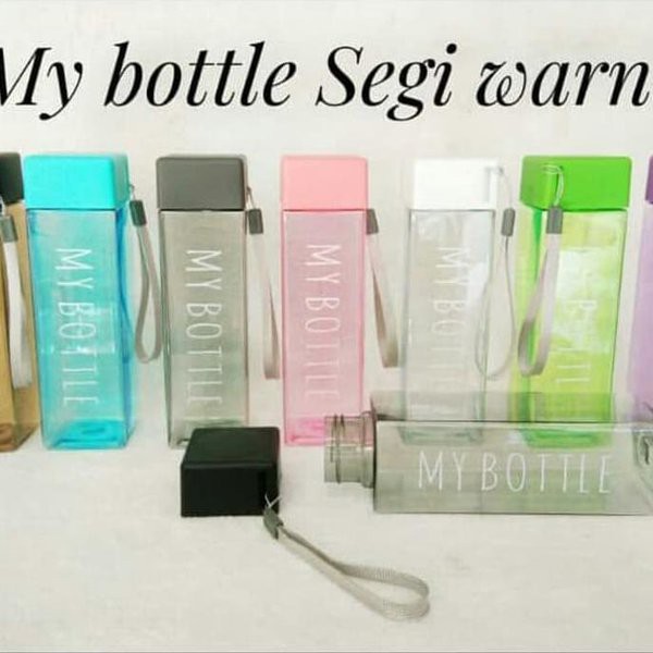 My Bottle SEGI Tali Gantung Warna - Botol Air Minum Persegi my BOTTLE