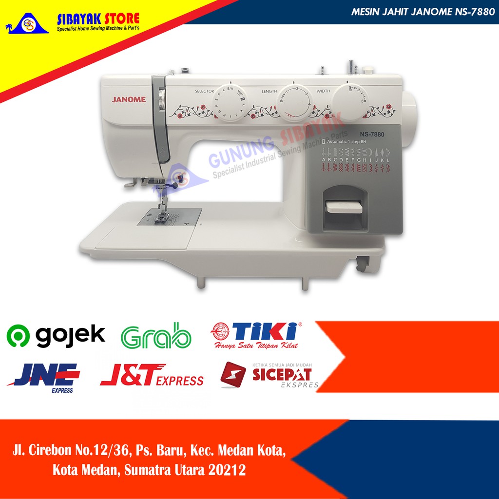 Mesin Jahit JANOME NS-7880 / NS7880 Semi Portable - Body Full Besi