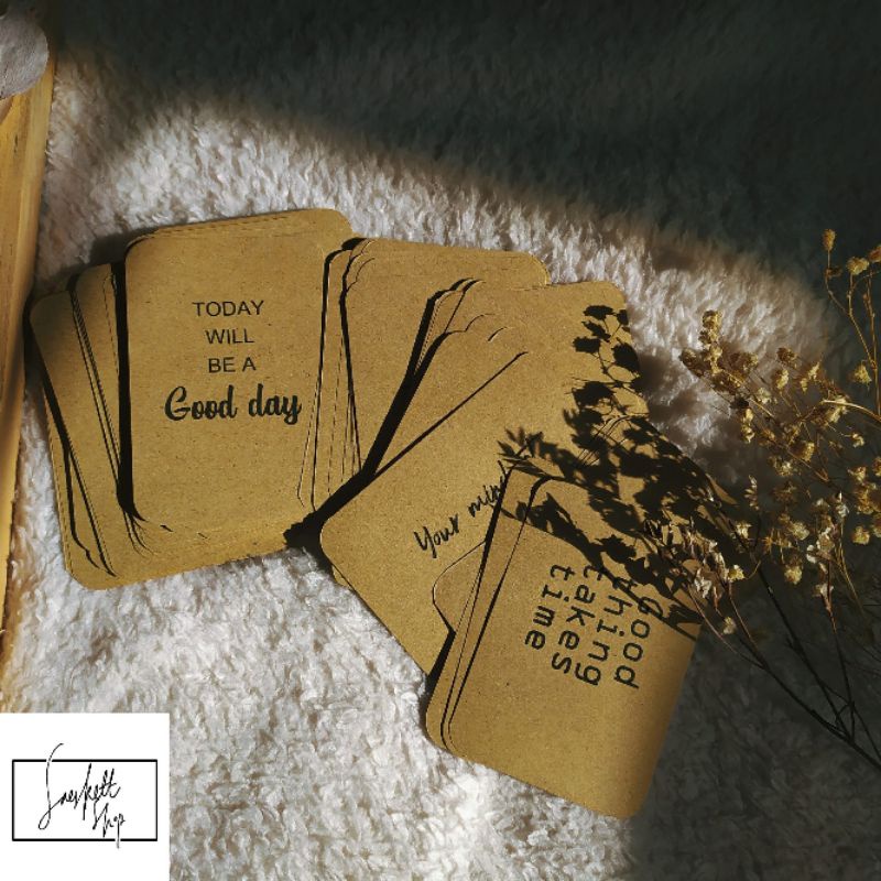 

Quote Kraft Paper Card Kertas Vintage Scrapbook Journaling Journal Kit Memo Pack Aesthetic Decor
