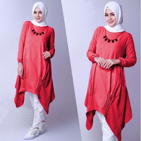 [Tunik Mozza varian warna SW] tunik wanita jersey MERAH/BIRU/PINKFANTA/SOFTPINK/MARON/UNGU/HIJAU