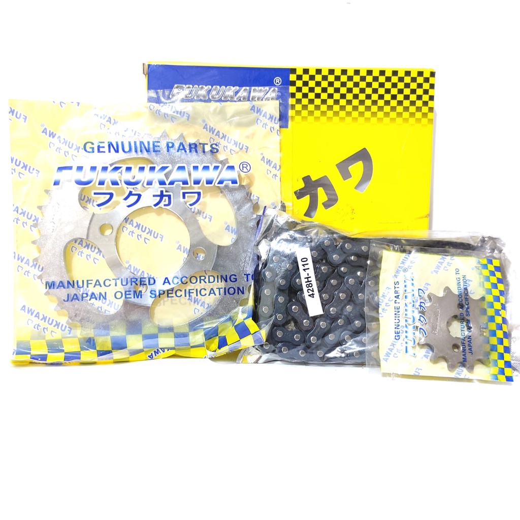 GEARSET GIRSET CHAINKIT GEAR SET RANTAI HONDA WIN OEM JAPAN FUKUKAWA