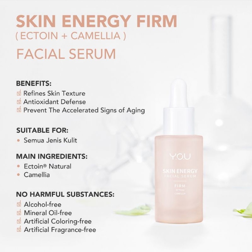 YOU Skin Energy Facial Serum 20ml | Brightening | Balance | Firm | Soothe | Hydrate Serum