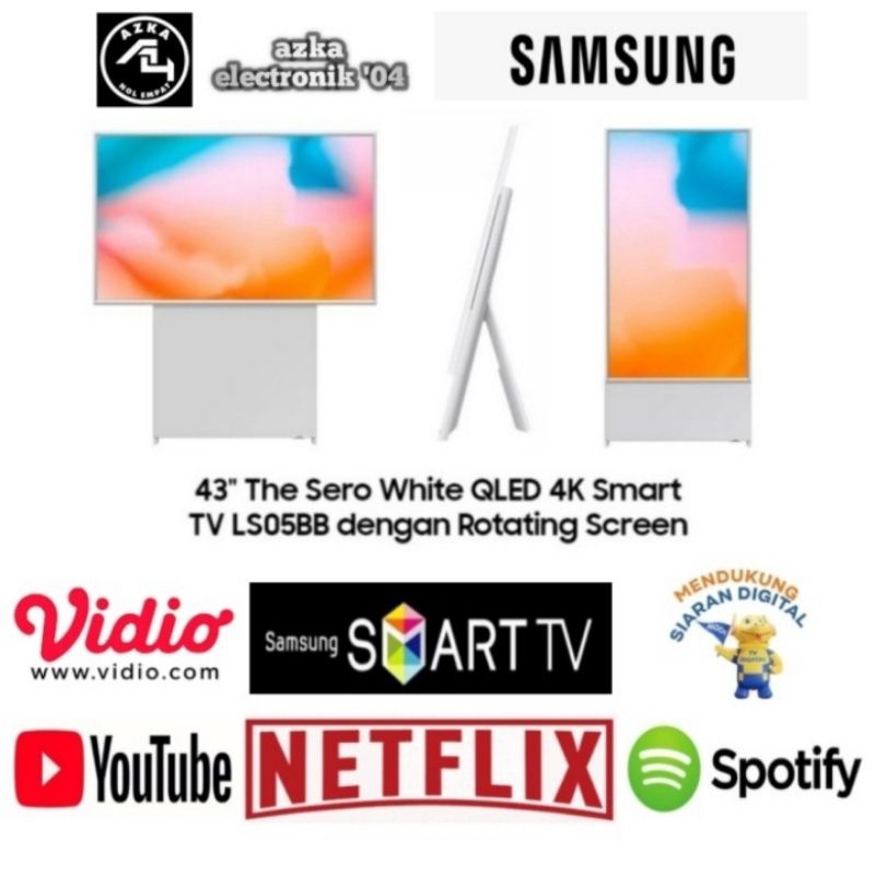 SAMSUNG THE SERO QA43LS05BB 43 INCH QLED UHD 4K SMART TV UHD NEW 2022