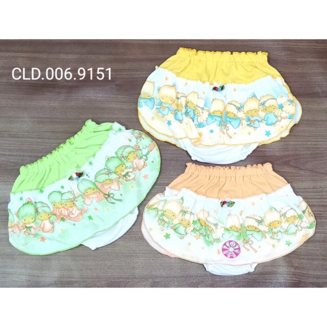 Celana dalam rok isi 3pcs anak perempuan 1-2 tahun katun halus warna / rok bayi cewek