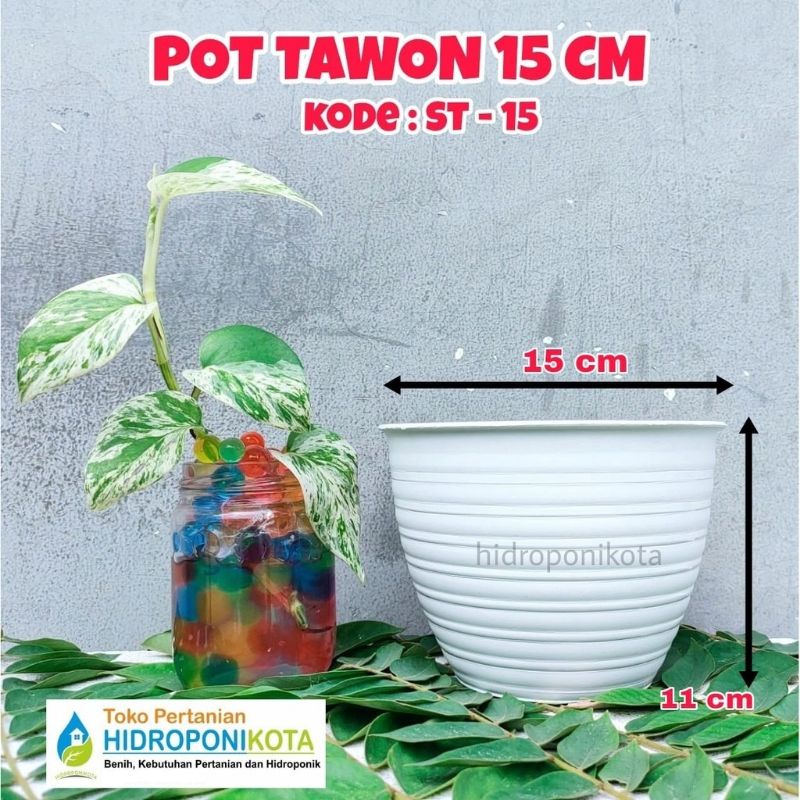 MADANI - POT TAWON MDN 15 putih - pot tawon - pot plastik - pot tanaman - pot bunga