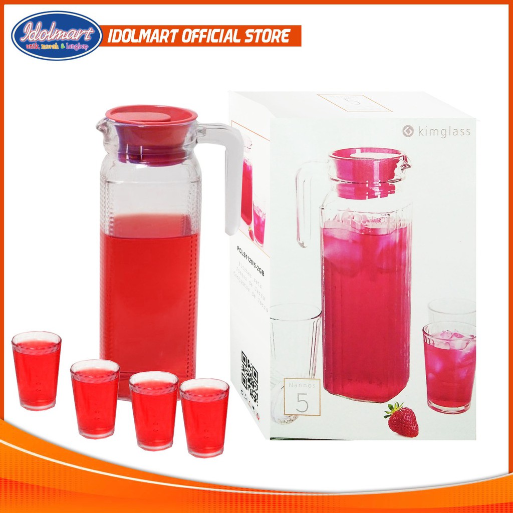 IDOLMART  Pitcher Teko Set Drink Set Kimglass isi 5 pcs Surabaya