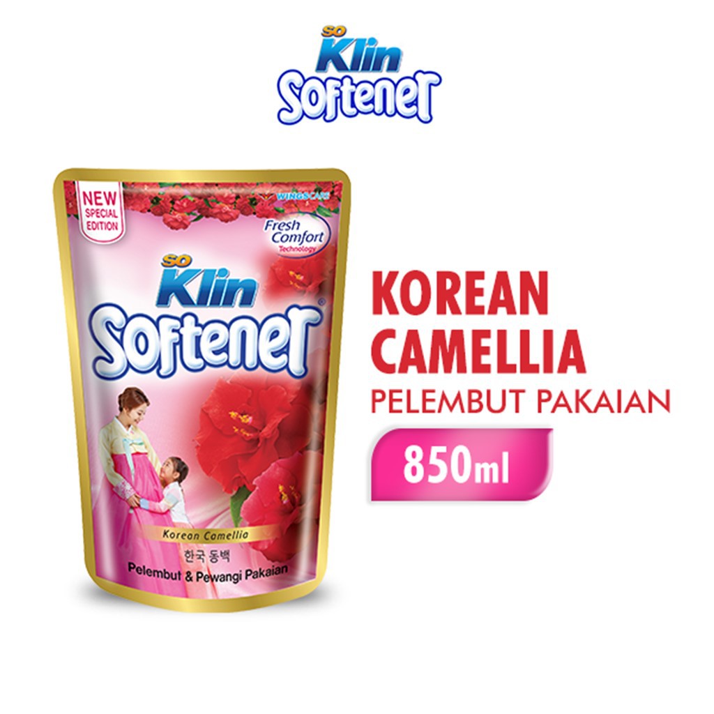 Jual So Klin Softener Korean Camellia Pouch 850 Ml Shopee Indonesia