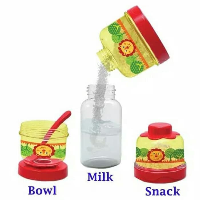 Baby Safe Stacked Milk Container Tempat Simpan Susu Bubuk / Snack Cemilan Anak 3 Susun