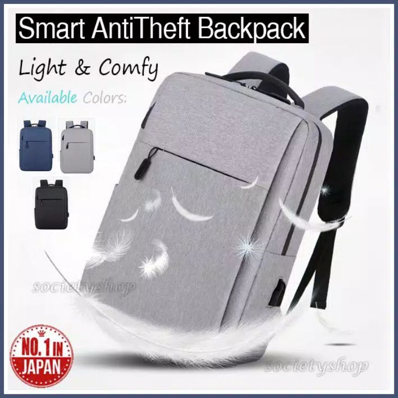 TAS PRIA WANITA TAS IMPORT ANTI MALING WATERPROOF USB PORT