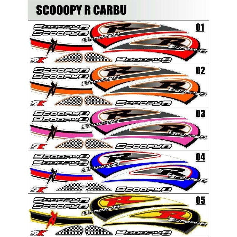 Sticker / Striping Variasi Thailand Scoopy Karbu (SCOOPY R) f719
