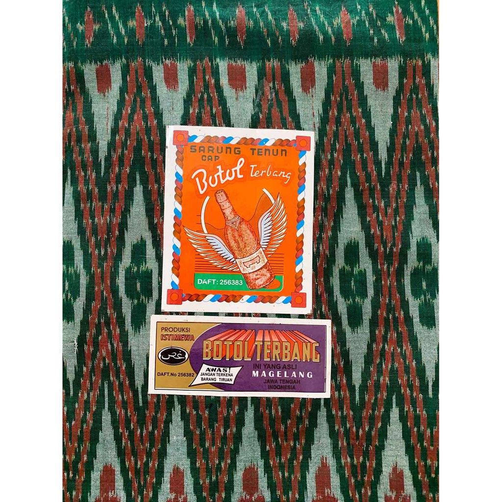 SARUNG GOYOR TENUN ASLI BOTOL TERBANG DIJAMIN ASLI PREMIUM - HIJAU 2 - BUATAN TANGAN BUKAN MESIN