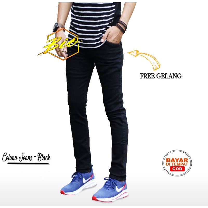 celana jeans pria celana jeans slim fit / celana panjang pria celana pensil pria jeans pria black