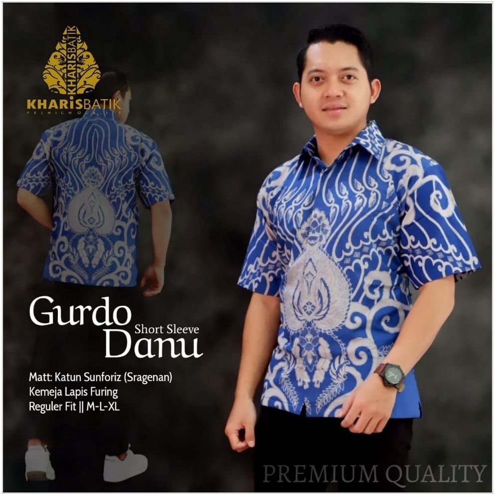 DISKON BESAR GURDO DANU KEMEJA BATIK SOLO PRIA LENGAN PENDEK PANJANG LAPIS FURING ATASAN PREMIUM MOD