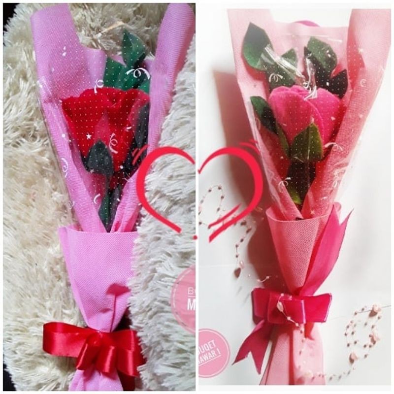 

buket mawar flanel