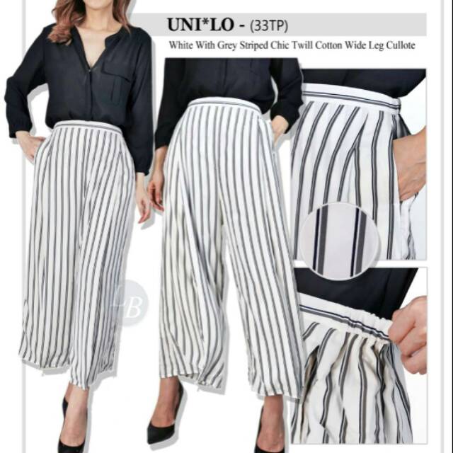 Uniqlo white striped