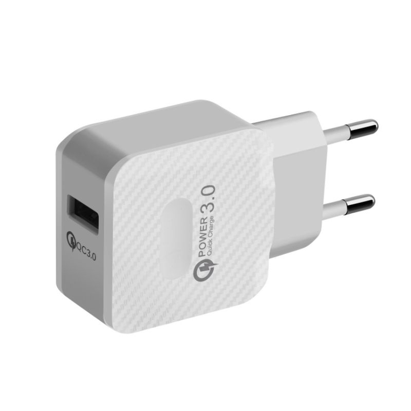 Quick Charge Qc 3.0 18 Watt Adaptor Fast Charging Batok Charger HP 3A 1 Port