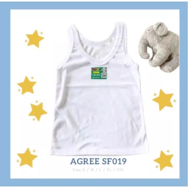 Singlet Anak Agree Kids SF019 / Singlet Anak Perempuan Laki-laki Putih Katun Serap Keringat