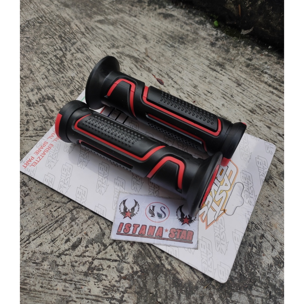 PROMO. HAND GRIP fast biker Tidak licin nyaman di genggam universal jenis motor MERAH