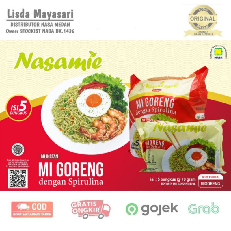 

MIGORENG - NASAMIE Mi Mie Instan Goreng dengan Spirulina 5 bungkus